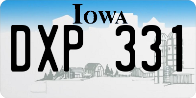 IA license plate DXP331