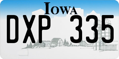 IA license plate DXP335