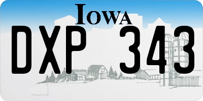 IA license plate DXP343