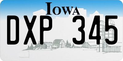 IA license plate DXP345