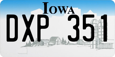 IA license plate DXP351