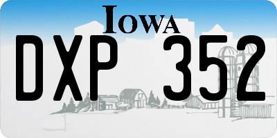 IA license plate DXP352