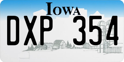 IA license plate DXP354