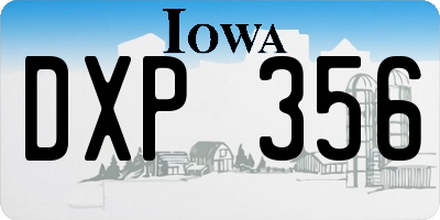 IA license plate DXP356