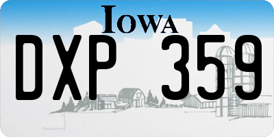 IA license plate DXP359