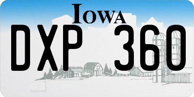 IA license plate DXP360