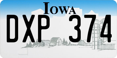 IA license plate DXP374