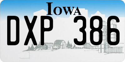 IA license plate DXP386