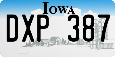 IA license plate DXP387