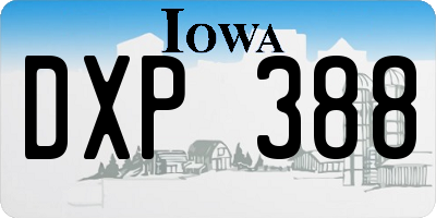 IA license plate DXP388