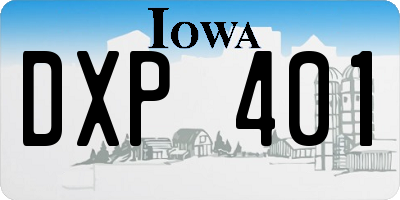 IA license plate DXP401