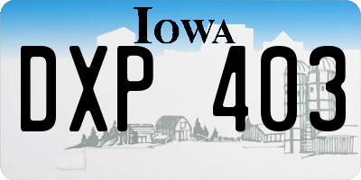 IA license plate DXP403