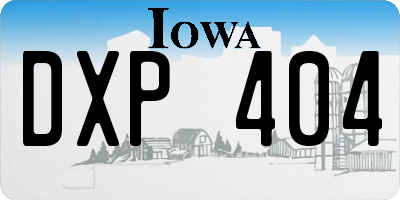 IA license plate DXP404