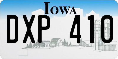 IA license plate DXP410