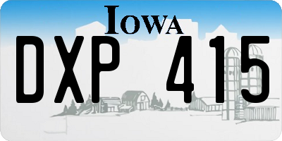 IA license plate DXP415
