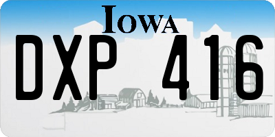 IA license plate DXP416