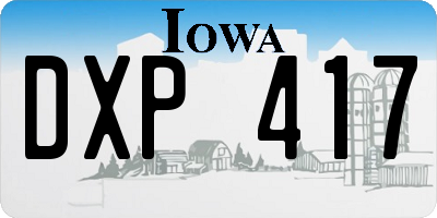 IA license plate DXP417