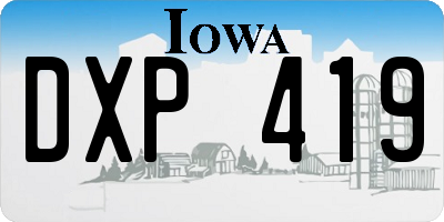 IA license plate DXP419