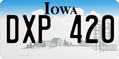 IA license plate DXP420