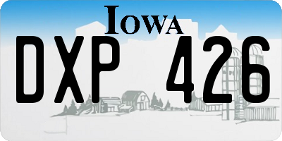 IA license plate DXP426