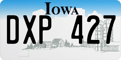 IA license plate DXP427