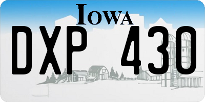 IA license plate DXP430