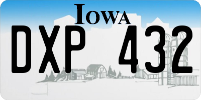 IA license plate DXP432