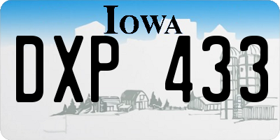 IA license plate DXP433