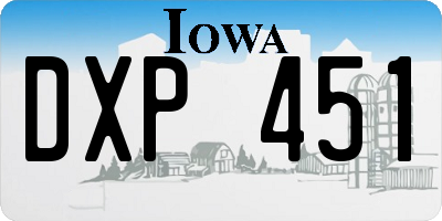 IA license plate DXP451