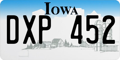 IA license plate DXP452