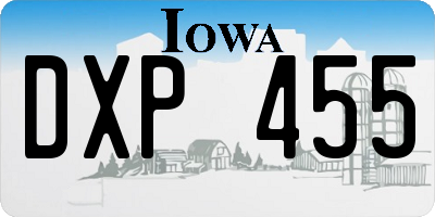 IA license plate DXP455
