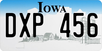 IA license plate DXP456