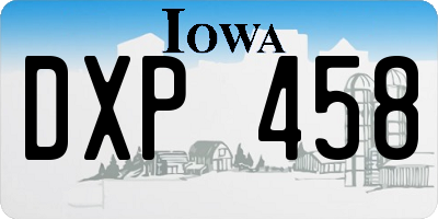 IA license plate DXP458