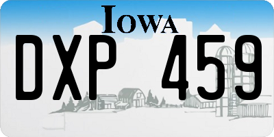 IA license plate DXP459