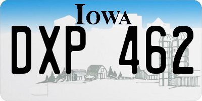 IA license plate DXP462