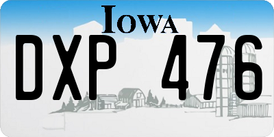 IA license plate DXP476