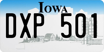IA license plate DXP501
