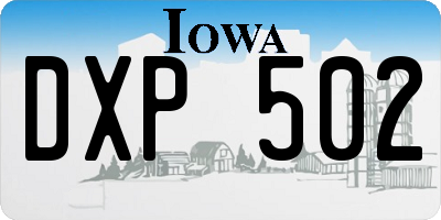 IA license plate DXP502