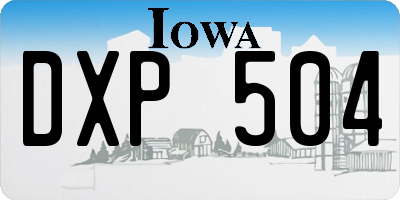 IA license plate DXP504