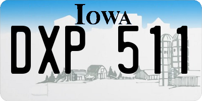 IA license plate DXP511