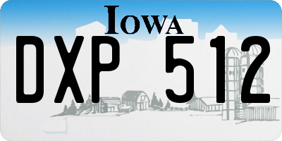 IA license plate DXP512