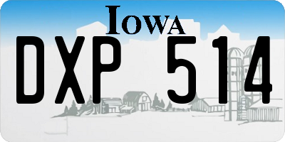 IA license plate DXP514