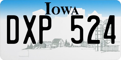 IA license plate DXP524