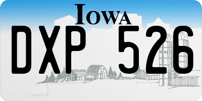 IA license plate DXP526