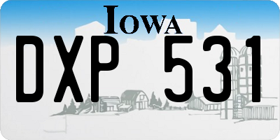 IA license plate DXP531