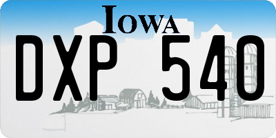 IA license plate DXP540