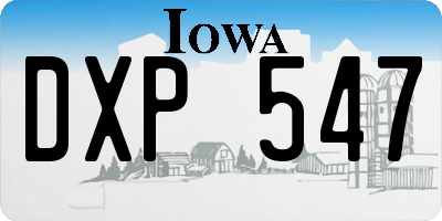 IA license plate DXP547