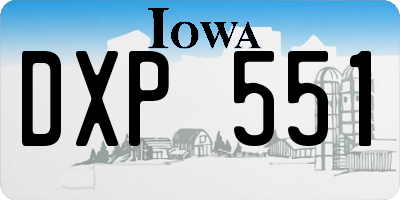 IA license plate DXP551