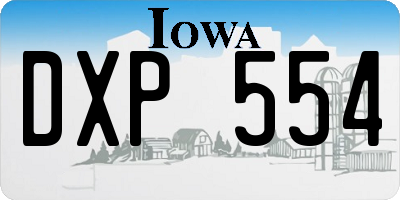 IA license plate DXP554