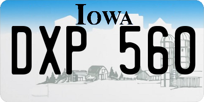 IA license plate DXP560